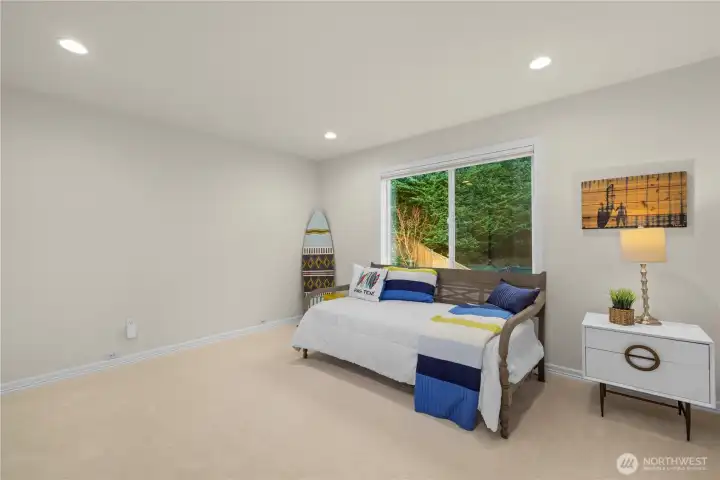 Third bedroom upstairs has good separation from the other rooms for privacy. New carpet and paint.