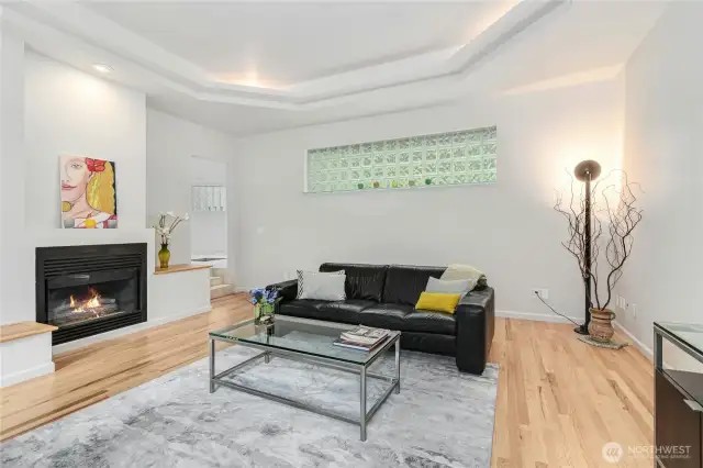 Another perspective of the spacious living room.