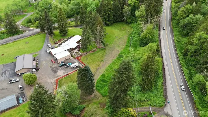 Showing Hwy 12 easement and driveway off Beach.