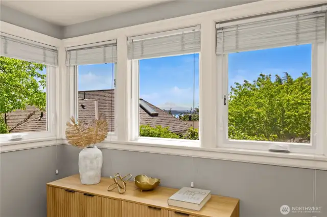 Enjoy views of Mt Rainier from the second bedroom.