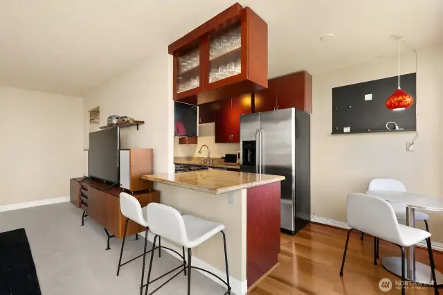 Kitchen with dinning space and bar