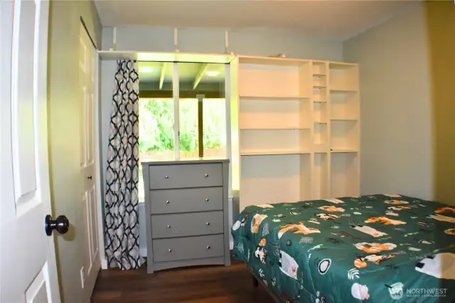 Bedroom 1, notice the built in bookcases. This is such a great room.
