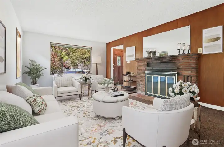 Virtually staged Livingroom.