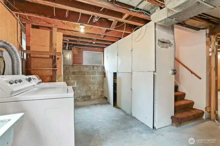 Washer and dryer area.