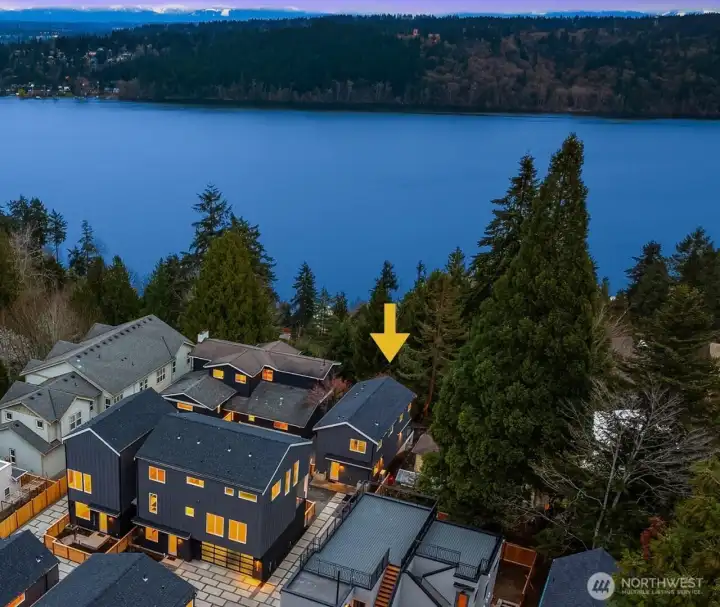 Lake views from main level and primary bed