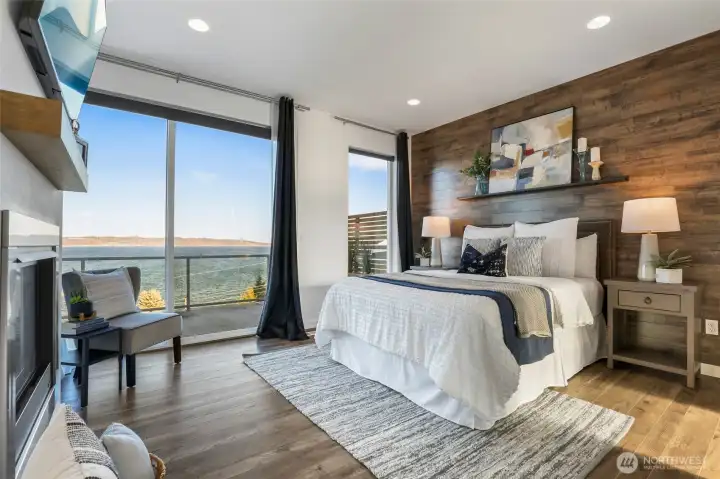 Primary suite with private deck, 5-piece bath and walk-in closet