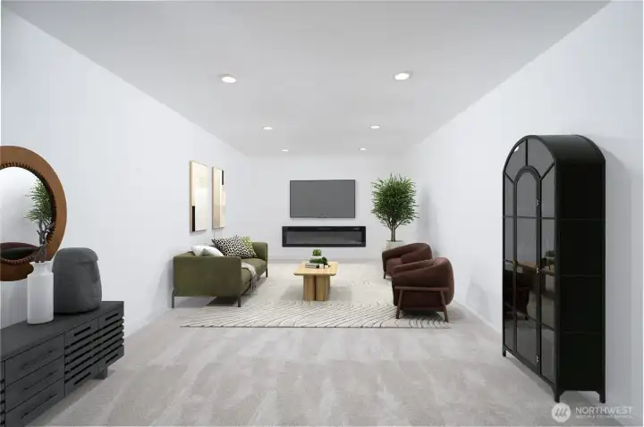 Virtually staged downstairs bonus area.