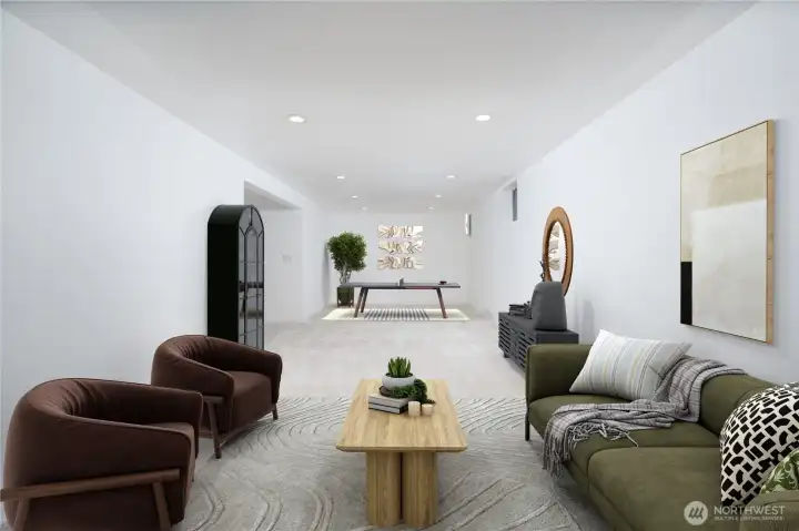 Large expansive virtually staged bonus room.