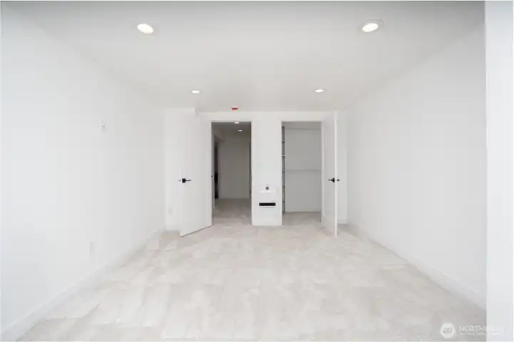 Walk in closet, and wall heater can be controlled by smart phone.