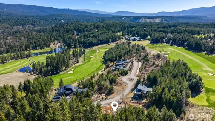 Aerial view of neighborhood