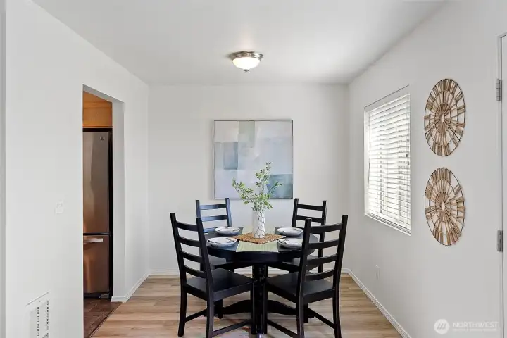 Dining area from living area