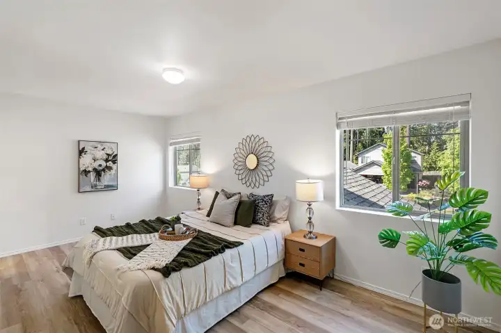 Primary bedroom from entry