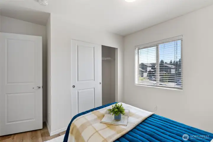 Bedroom 3 from corner with closet
