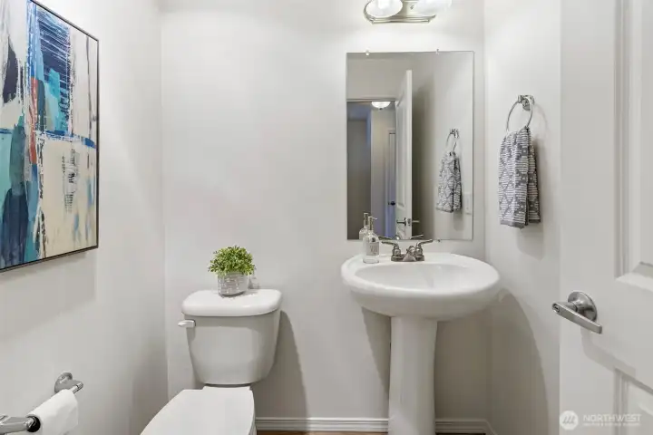 half bath off entry on main