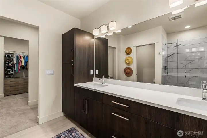 Main Floor Spa Inspired Bathroom, Oversized Closet, Custom Shelving