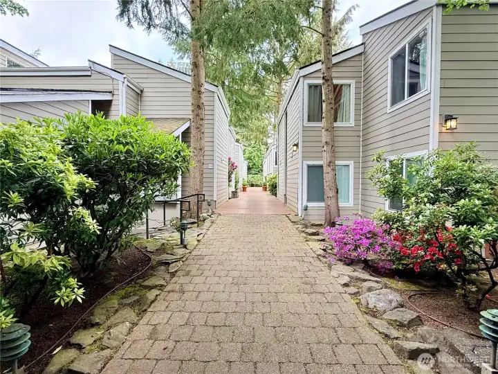 Secured pathway and boardwalk to condominiums.