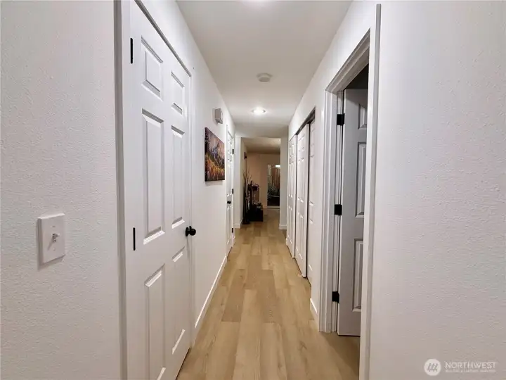 Back I the hallway, standing from the guest bedroom door.