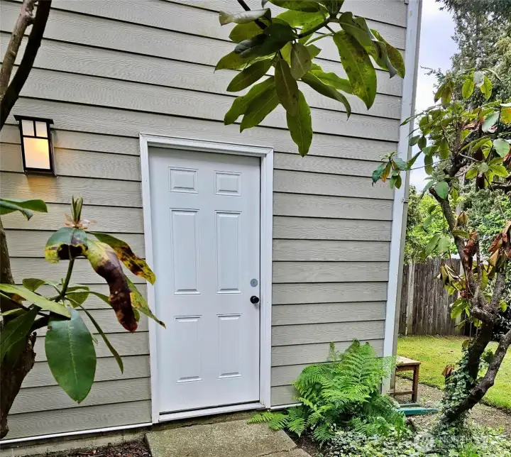 Door to storage units.