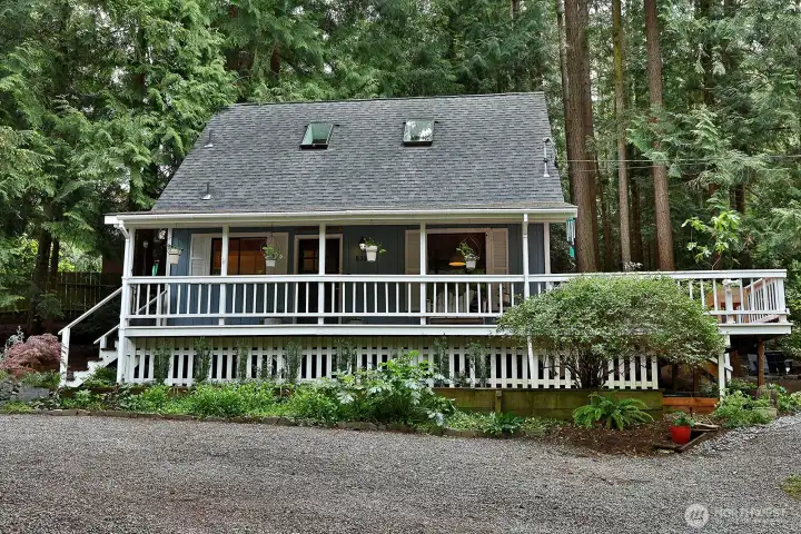 View as you drive up the driveway. West side of home.