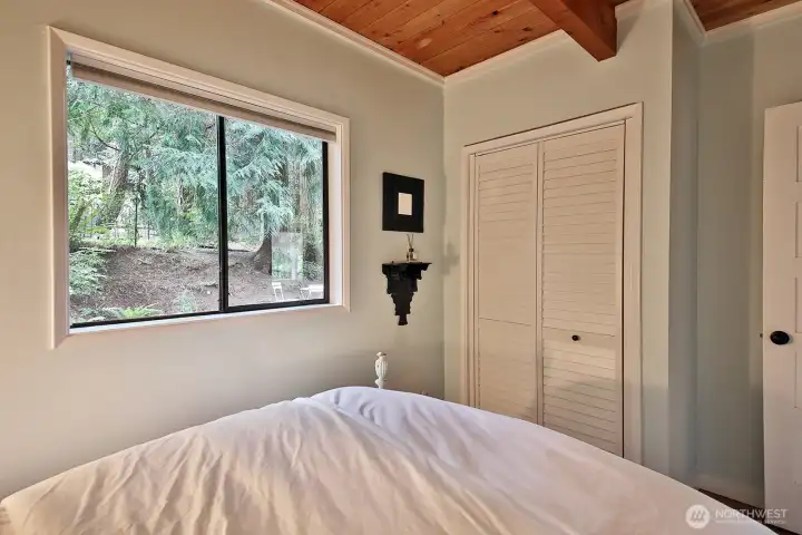 Yes, there is a closet. Let's go upstairs and check out the spacious Primary bedroom.