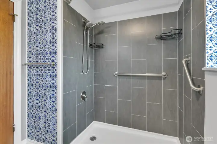 Updated Tilework and accessible shower