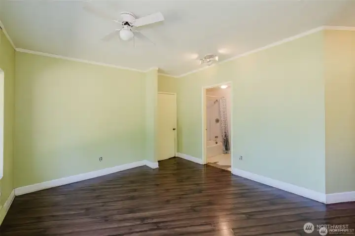 Garage door and bathroom door