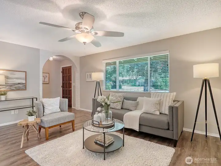 As you look back towards the Entry, you’ll notice the beautiful arched brick framing that creates a truly inviting entryway, complete with an entry closet!