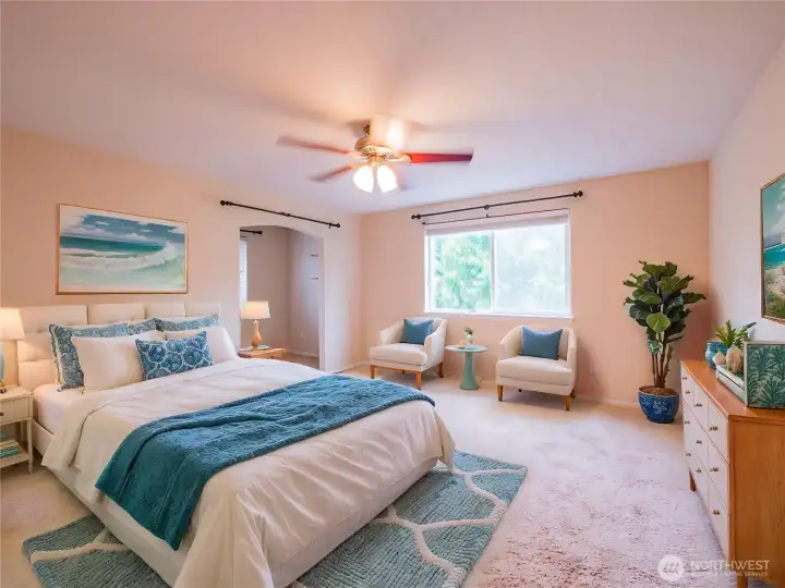 PRIMARY BEDROOM VIRTUALLY STAGED