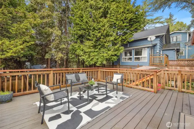 Deck connects seamlessly with kitchen!
