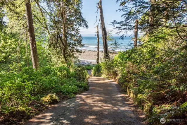 On the trail and almost to beach.