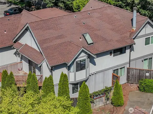 Aerial view of deck.