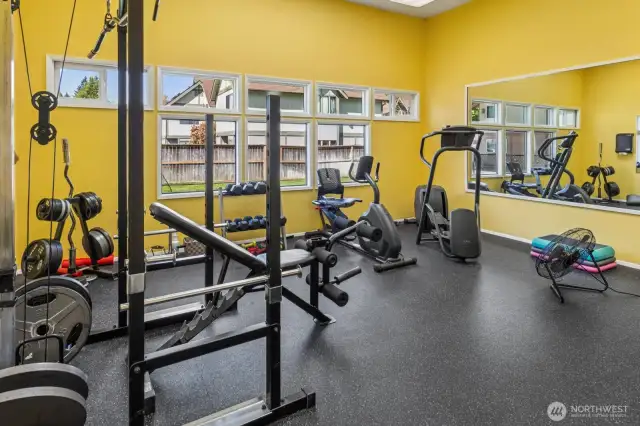Take advantage of the fitness room amenity.
