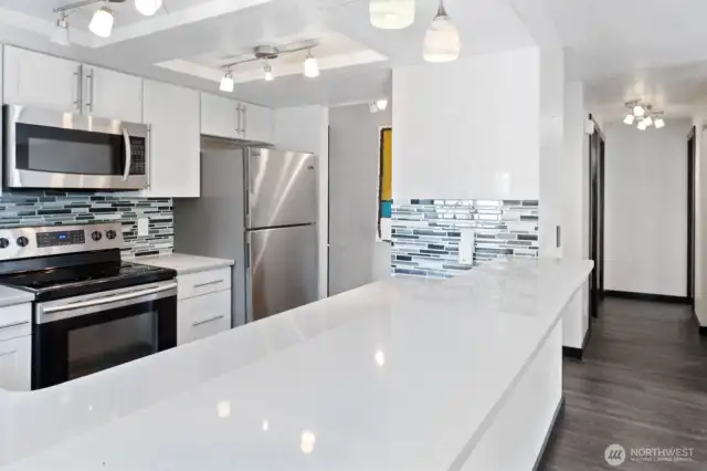 Updated handsome light fixtures throughout.