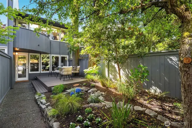 Private front deck; Enjoy a cool summer afternoon with a good book or barbecue with friends..
