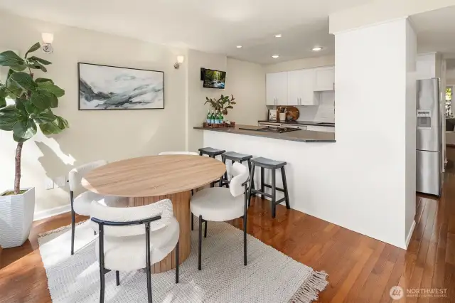Dining area next to kitchen.