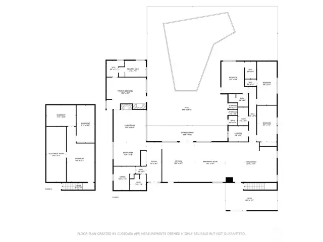 Main House (3,100sqft) and unfinished basement (1,000 sqft)