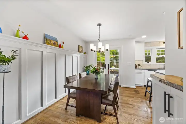 The dining room transforms the space into the perfect spot for entertaining.