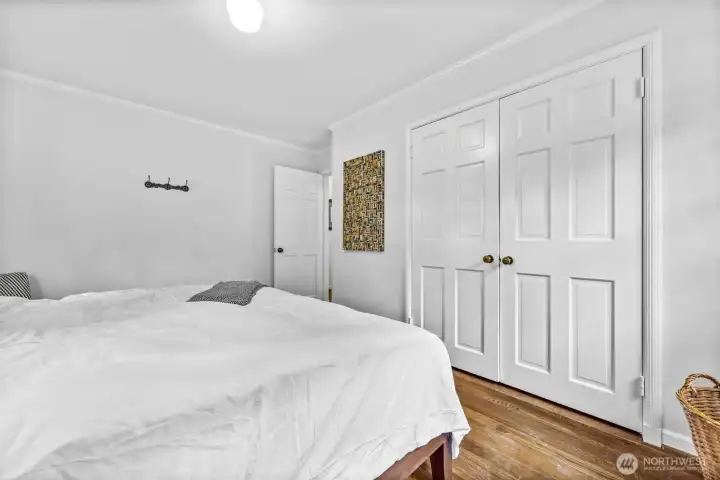 Plenty of closet storage in the main floor bedroom.
