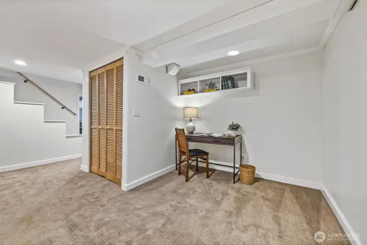 Additional work-from-home space on lower floor.