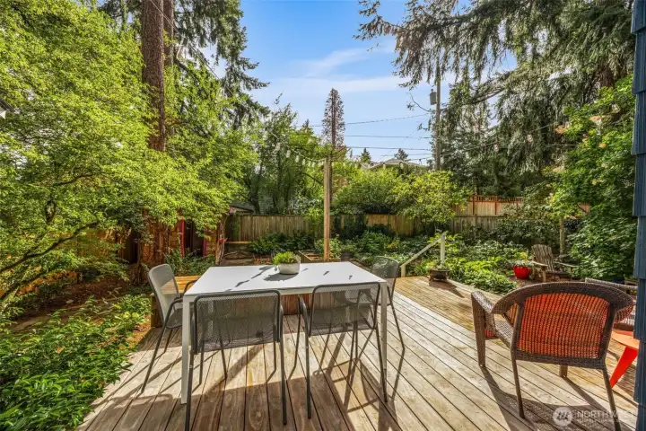 A perfect place to enjoy a meal outdoors with tons of privacy and quiet sanctuary.