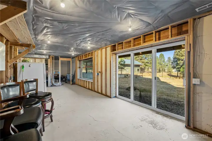 Partially unfinished daylight basement