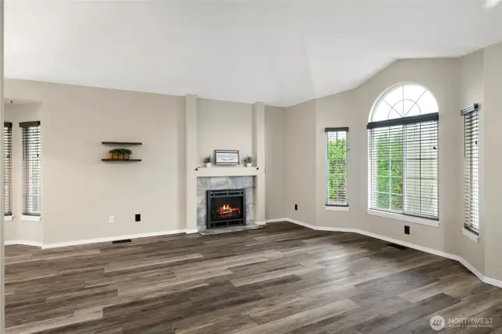 Custom window blinds on the main.