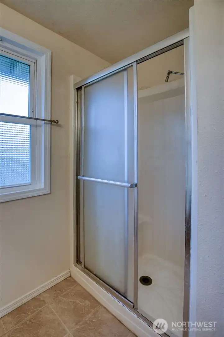 3/4 bath in primary bedroom