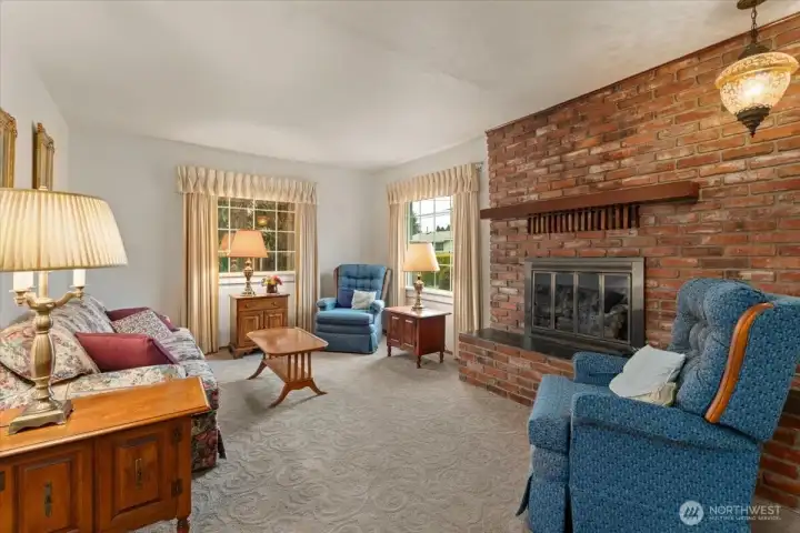 Beautiful brick fireplace