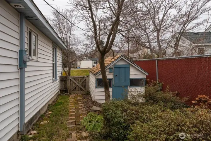 West side of yard