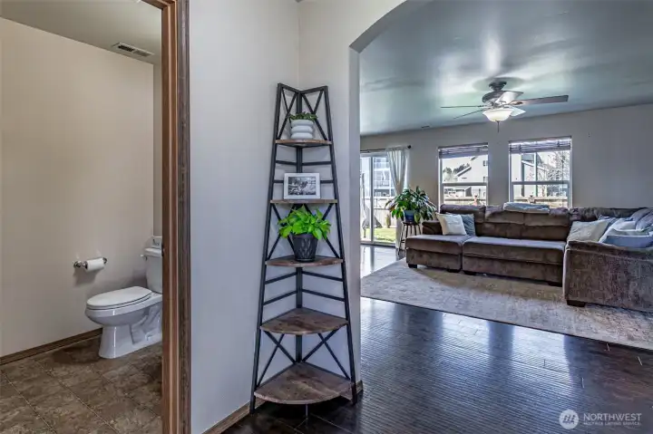 Conveniently located half bath