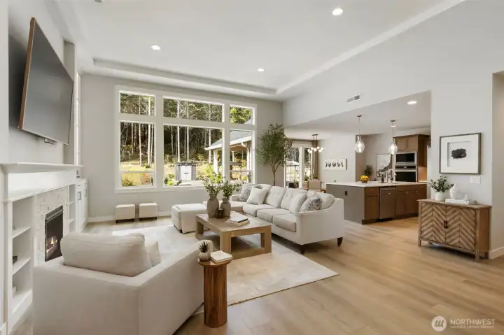 This is where your day naturally unfolds, sunlight pouring in, the outdoors always in view, and an open flow that makes everything feel easy, connected, and calm.