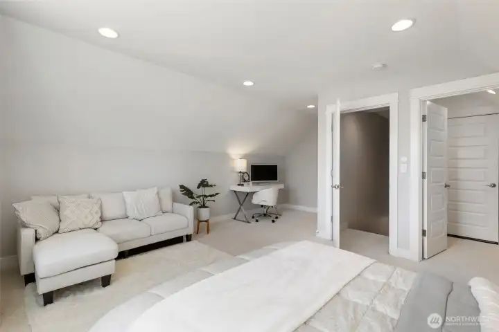 Second-level suite living space, perfect for a private lounge, home office, or guest retreat, offering comfort, flexibility, and a true sense of separation.