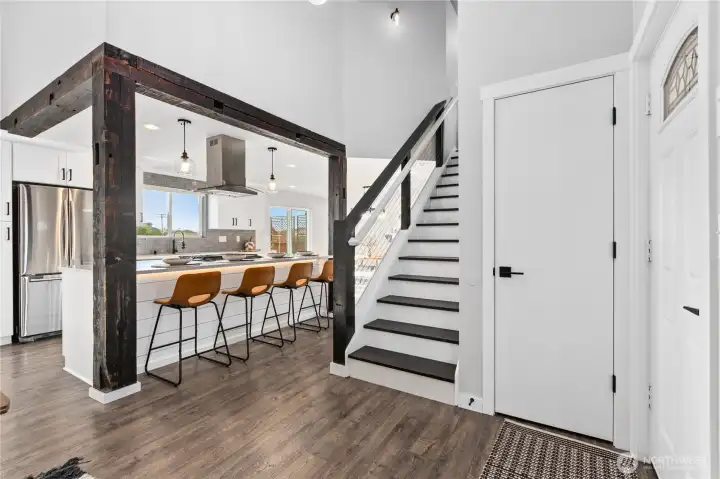 Stunning exposed beams and modern PNW design featured throughout. Stunning exposed beams and modern PNW design featured throughout.
