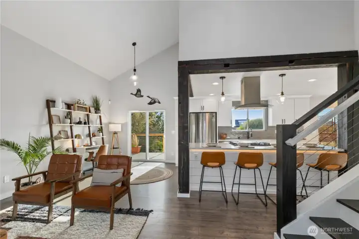 Thoughtfully remodeled interior blends modern finishes with warm wood accents and contemporary design. Thoughtfully remodeled interior blends modern finishes with warm wood accents and contemporary design.
